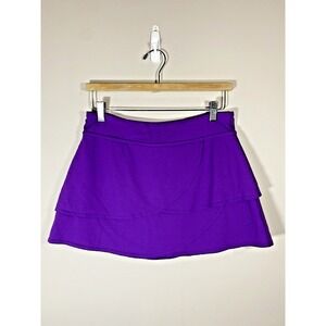Rese Golf Skort Women MEDIUM Purple Tiered Stretch Mesh Short Athletic Skirt EUC